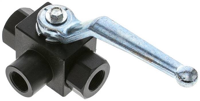 Hochdruck-3-Wege Kugelhahn, L-Bohrung, G 3/8", 0 bis 400bar