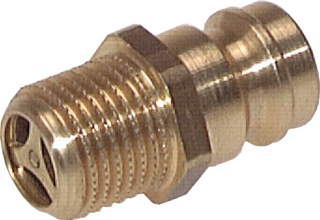 Temperierkupplungsstecker 13mm Zapfen,M 14x1,5(AG), beidseitig absperrend
