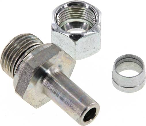 Einstellb. Schneidringverschr. G 1/2"-12 L, Stahl verzinkt