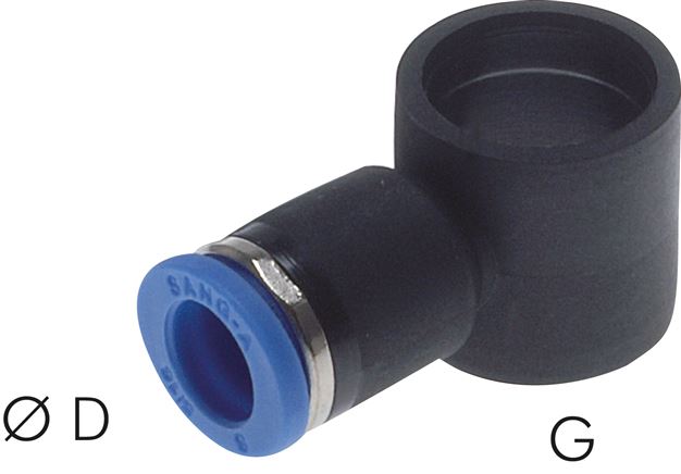 Steckanschluss, L-Ringstück G 1/8"-8mm, IQS-Standard