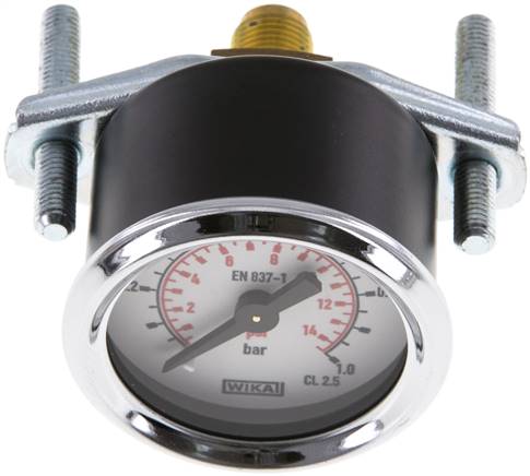 Einbaumanometer, 3-kant-Frontring, 40mm, 0 - 1 bar, 1/8"