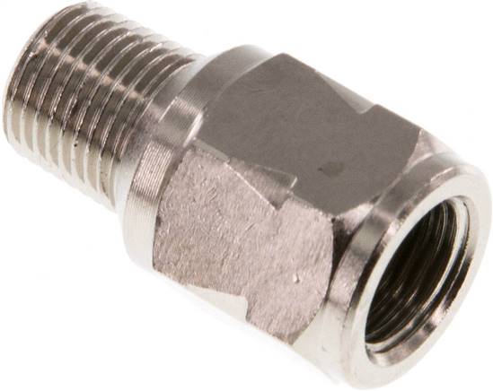 Mini-Rückschlagventil R/Rp 1/8" (AG/IG), Messing vernickelt