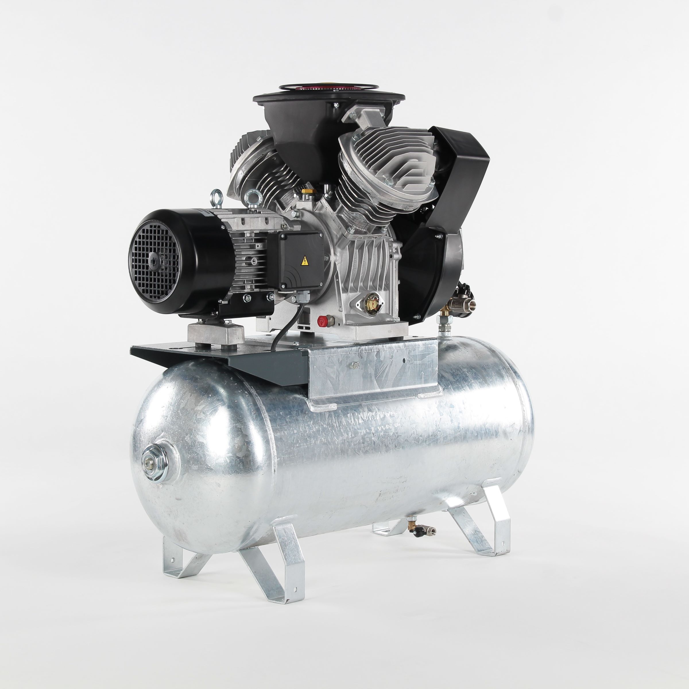 AGRE Industrie-Kolbenkompressor Typ ALG MEK-O-2 10 90 W 4116002218 auf verzinktem Behälter