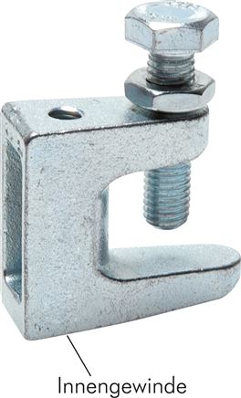 Trägerklemme aus Temperguss verzinkt, M 8 (1 - 23 mm)