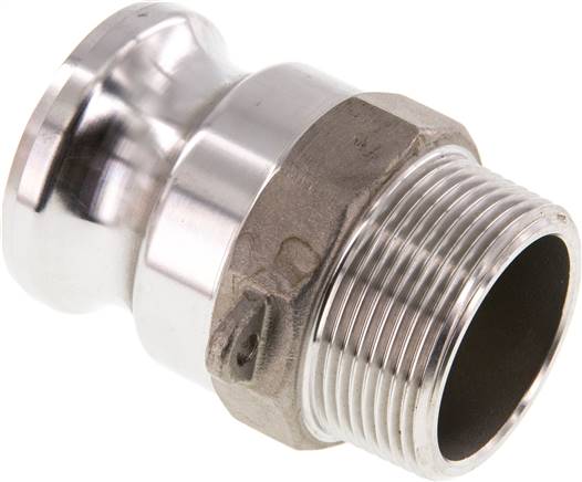 Kamlock-Stecker (F) R 1-1/2"(AG), Edelstahl (1.4408)