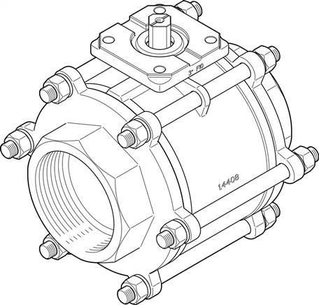 FESTO VZBA-4"-GG-63-T-22-F10-V4V4T (1686654) Kugelhahn