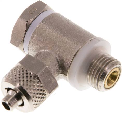 Drosselrückschlagventil G 1/8"-6 x 4mm, abluftregelnd (B), Messing