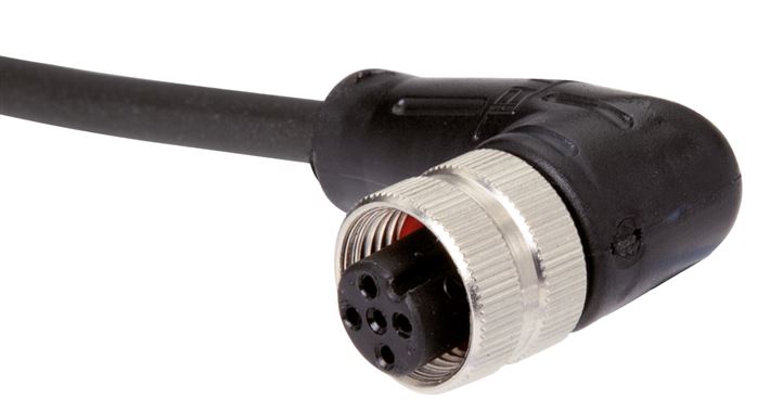 Kabel mit M12-Kupplung, 3 m, abgewinkelt, 4 lose Kabelenden (Pin 1 bis 4)