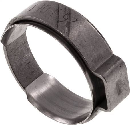 1-Ohr-Schlauchschelle 23 - 25,6mm, Edelstahl