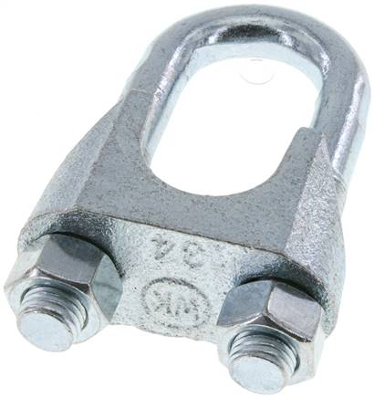 Drahtseilklemme f. 34,0mm Seil, M 16, B=52, Stahl verzinkt