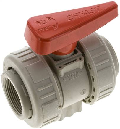 Kugelhahn, PP-H / EPDM, Rp 1-1/2" (Industrieausführung)