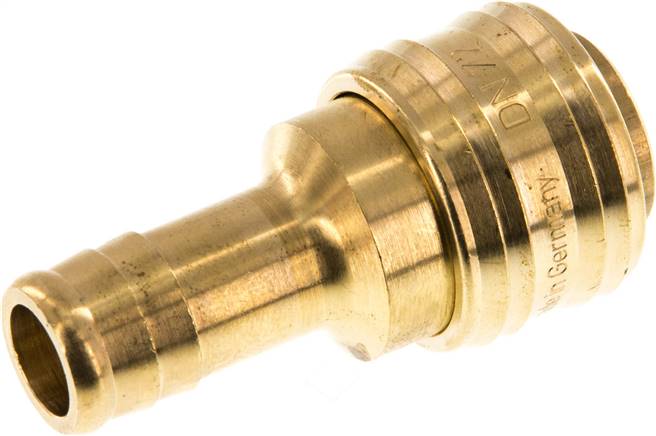 Schnellkupplung (NW7,2) 13 (1/2")mm Schlauch, Messing, für Stecker beidseitig absperrend