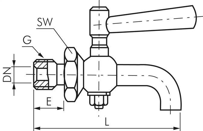 Edelstahl-Ablasshahn G 1/4", PN 6