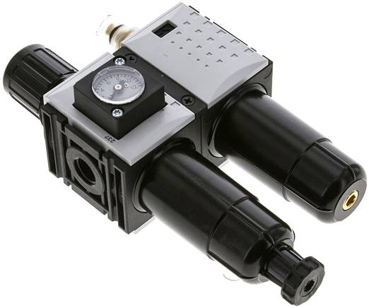 FUTURA Wartungseinheit, 2-tlg., G 1/4", 0,5 - 10 bar, Baur.0, Metallbehälter mit Sichtrohr