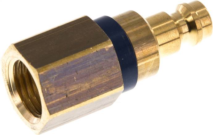 Kupplungsstecker (NW5) G 1/4"(IG), Messing, blau