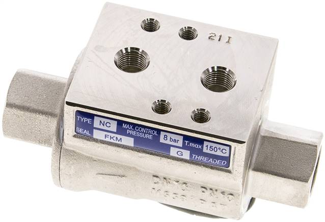 Sperrventil, Feder-schließend, FKM-Dichtung (-20°C bis max. +150°C), G 3/8", Messing