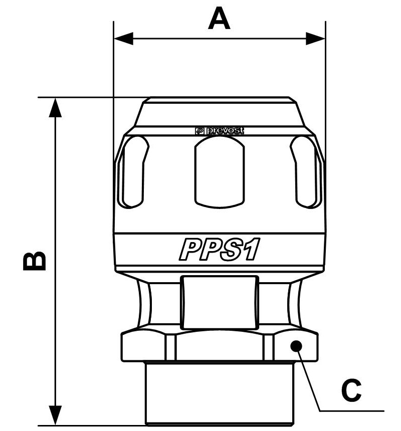 PREVOST-GERADE MUFFE MIT INNENGEWINDE für Rohr mit außen-Ø = 80 IG BSPP = G 2 1/2