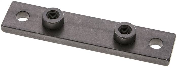 verlängerte Anschweißplatte mit Befestigungsbohrungen, Stahl blank, Baugröße 3,, verlängerte Anschweißplatte, schwer