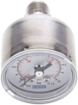 ES-Manometer waagerecht, 40mm, 0 - 10 bar, G 1/4"