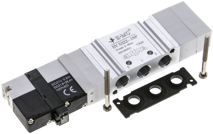 Magnetventil für S2V, 5/3-Wege (Mittelstellung belüftet) Typ SV 5322-18P