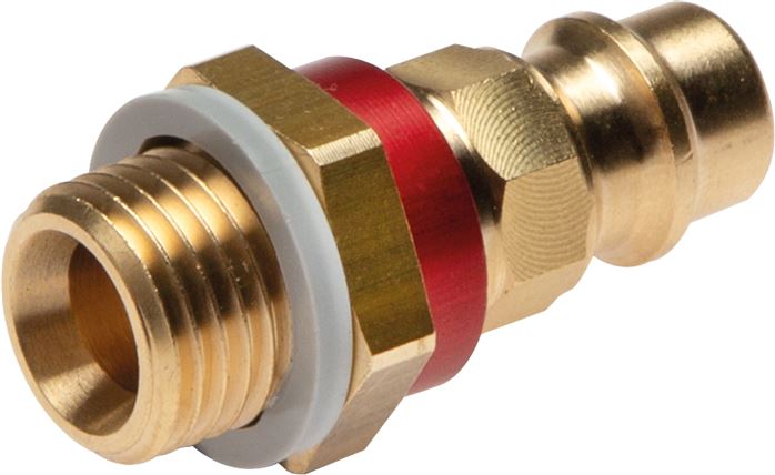Kupplungsstecker (NW7,2) G 1/4"(AG), rot, Achteck SW12