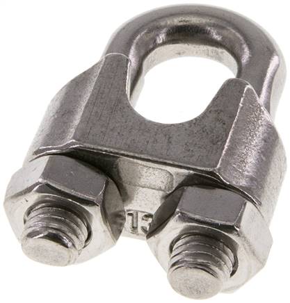 Drahtseilklemme f. 13,0mm Seil, M 10, B=25, 1.4436