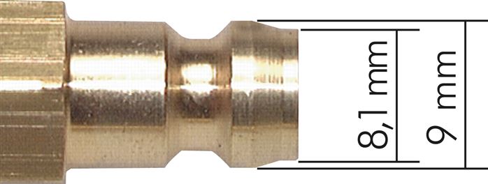 Temperierkupplungsstecker 9mm Zapfen,M 14x1,5(AG), Edelstahl