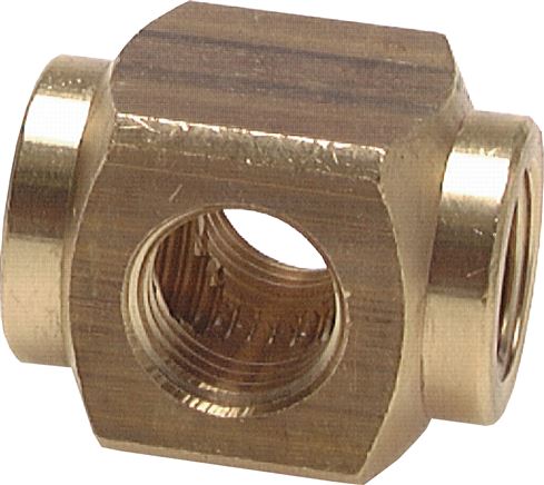 Kreuz-Verteiler 4 x G 1/4",Messing
