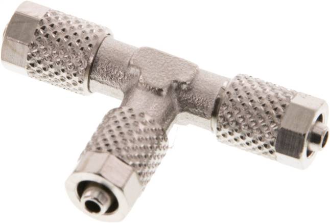 T-Verschraubung 5x3 / 5x3mm, Messing vernickelt