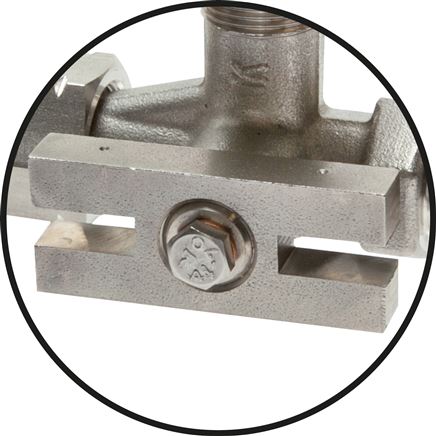 Manometer-Absperrventil G 1/2" Spannmuffe - Zapfen,Stahl, Prüfanschluss 	60 x 25 x 10