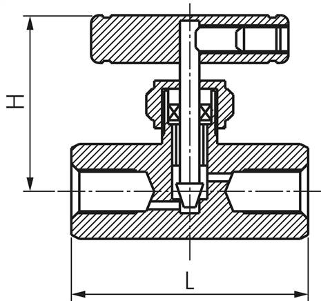 Nadel-Absperrventil, Edelstahl, G 1/4", PN 400