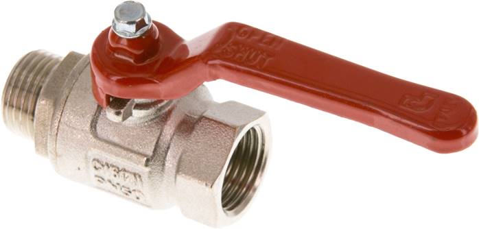 Messing-Kugelhahn, kurz, G 1/2" (AG/IG), -0,9 bis 50bar