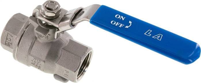 Edelstahl-Kugelhahn, leicht, G 3/4", 0 bis 63bar