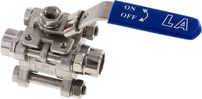 3-teiliger Edelstahl-Kugelhahn, Schweißende 21,3