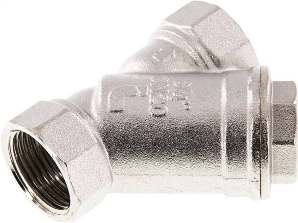 Schmutzfänger G 3/4", -0,99 bis 20bar, Messing vernickelt
