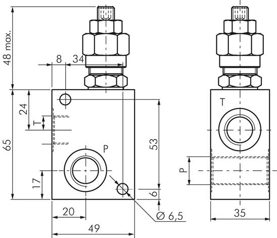 Druckbegrenzungsventil G 1/2", max. 350 bar, max. 30 l/min
