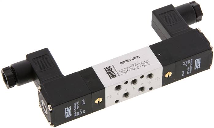 5/3-Wege Magnetventil, M 5, Mittelstellung geschlossen, 24 V=, Standard