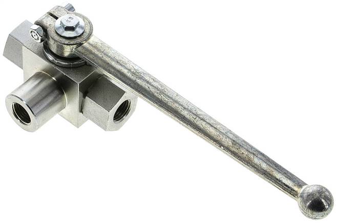 Hochdruck-3-Wege Kugelhahn, L-Bohrung, G 1/4", 0 bis 500bar