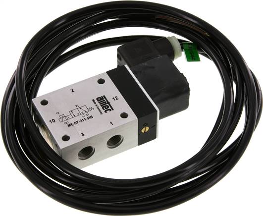 3/2-Wege Magnetventil mit Fremdluftanschluss, G 1/4" (Pilot G 1/8"), 24V= (ATEX), mit 3m Kabel