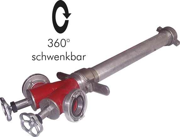 Standrohr drehbar mit Ventil, 2 x 52-C (66mm Knagge)