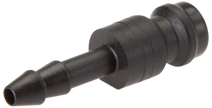 Kupplungsstecker (NW5) 6 (1/4")mm Schlauch, POM, beidseitig absperrend