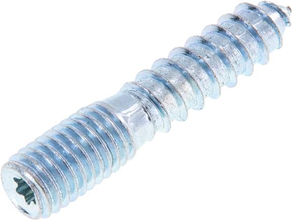 Stockschraube M 10x50, Stahl verzinkt Sternprofil (TX)