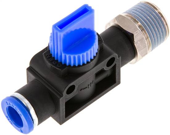 3/2-Wege-Absperrventil R 3/8"-8mm, Schlauchseite entlüftend