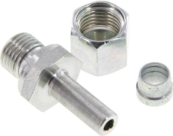 Einstellb. Schneidringverschr. G 1/4"-8 L, Stahl verzinkt