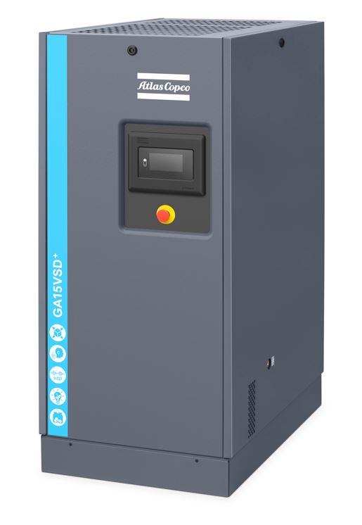 Atlas Copco Schraubenkompressor GA 15 VSDs FF inkl. Kältetrockner - 10 bar