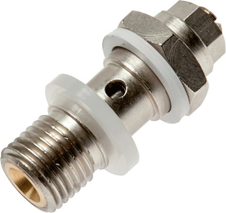 Drosselhohlschraube G 1/8", abluftregelnd (B), Schlitzschraube und Kontermutter