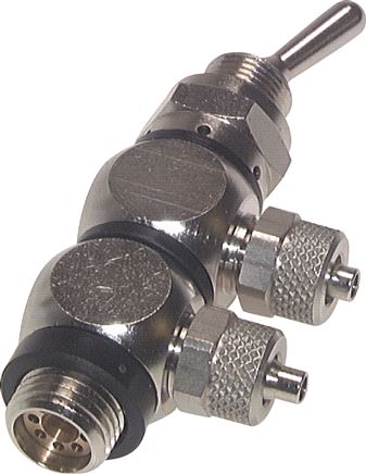 4/2-Wege Kipphebelventil 6 x 4 mm (außen x innen) / G 1/4" (AG)