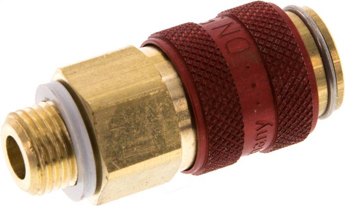 Schnellkupplung (NW5) G 1/8"(AG), Messing, rot