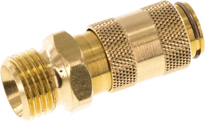 Schnellkupplung (NW2,7) G 1/8"(AG), Messing, für Stecker beidseitig absperrend
