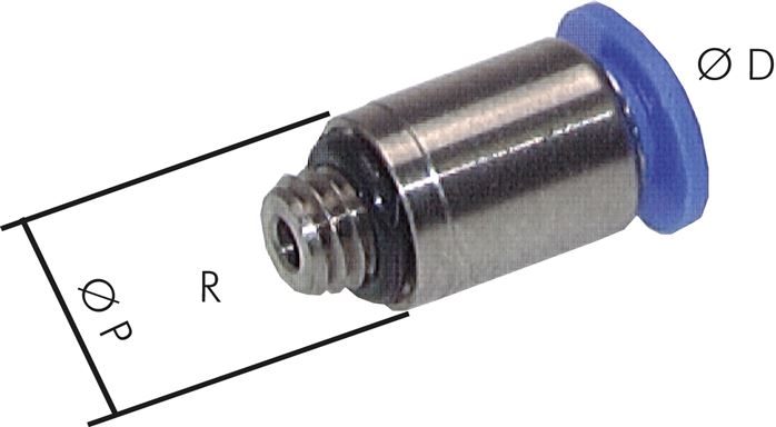 Gerader Steckanschluss M 7-6mm, Mini m. Innensechskt